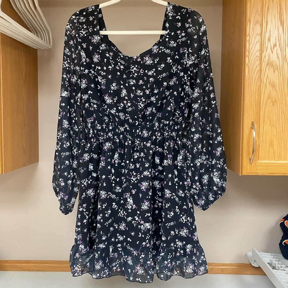 Floral Black Dress